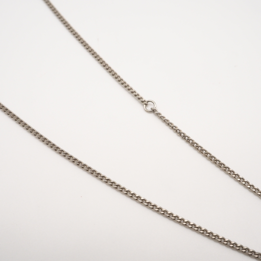 CHANEL Authentic Silver Logo Necklace - Picture 4 of 13